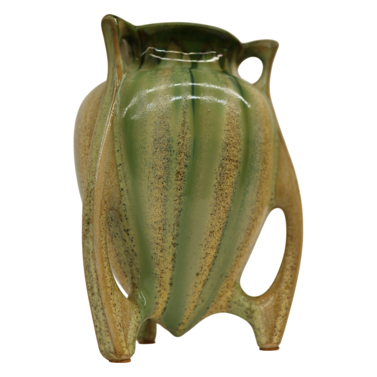 Thulin, Belgium Drip Glaze Tripod Vase