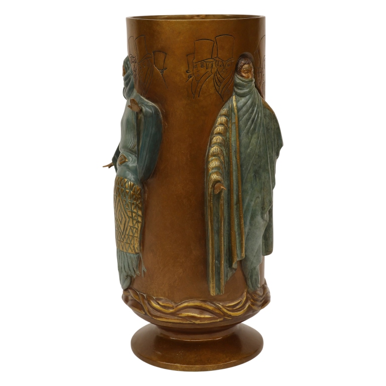 Erte - "Fantasy" Art Deco Bronze Vase