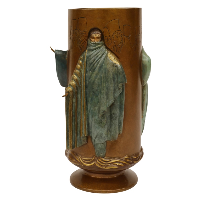 Erte - "Fantasy" Art Deco Bronze Vase