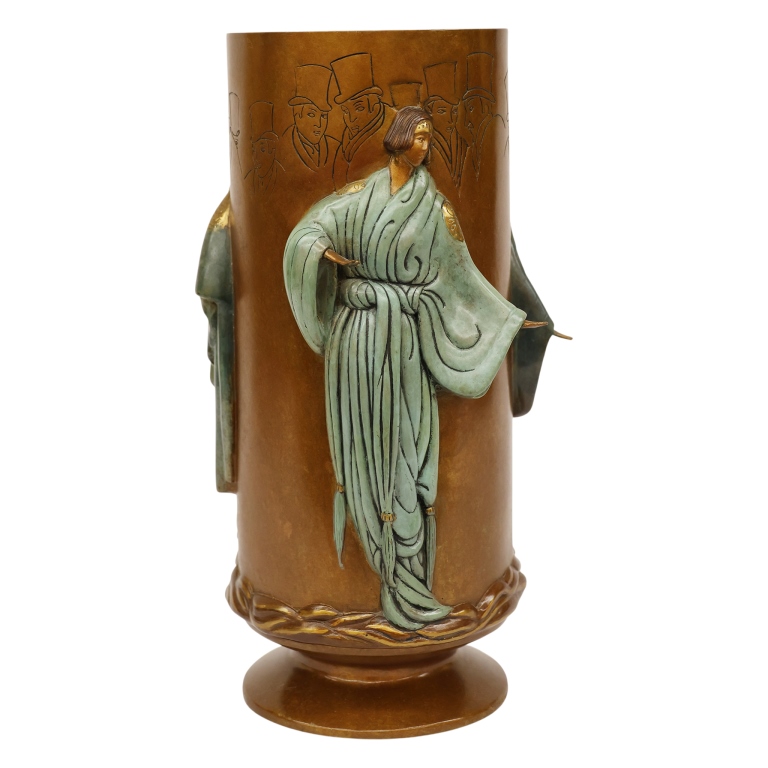Erte - "Fantasy" Art Deco Bronze Vase