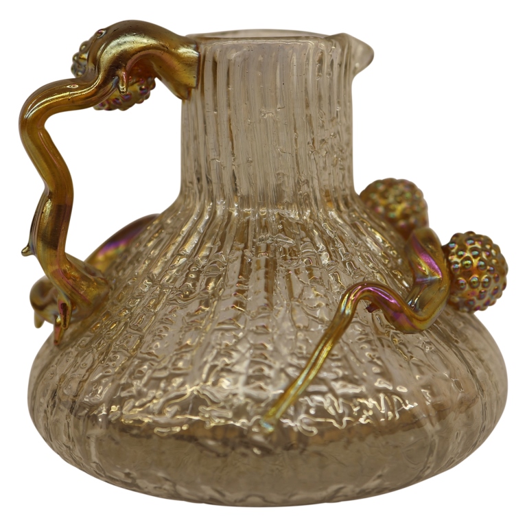 Loetz Ausfuehrungen Iridescent Art Glass Pitcher