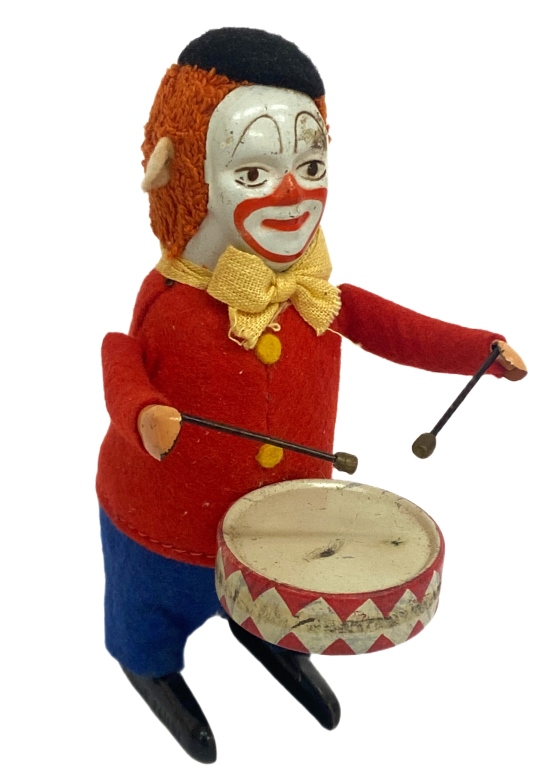 German Wind-Up Solisto Clown Drummer by Schuco
