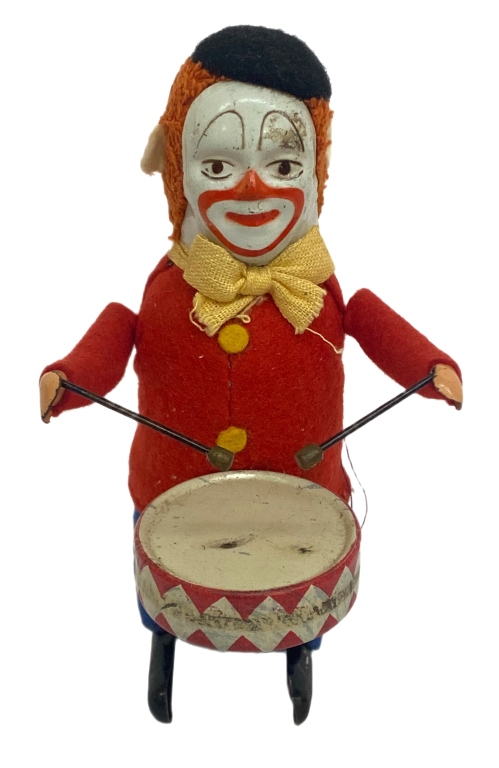 German Wind-Up Solisto Clown Drummer by Schuco