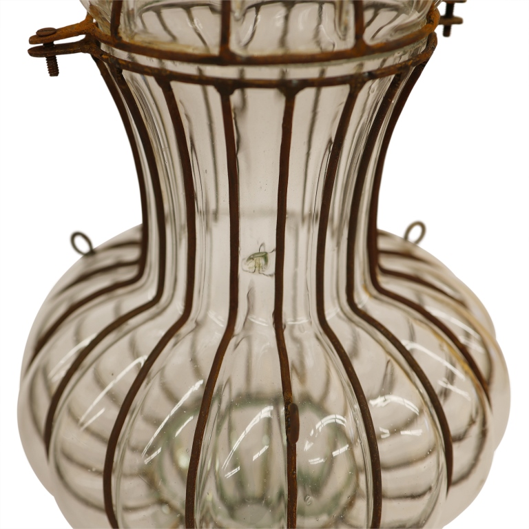 Pair of Venetian Caged Glass Onion Lanterns