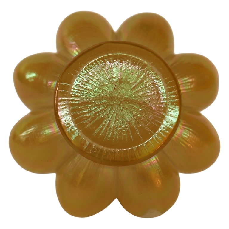 Loetz Iridescent Art Glass Flower Frog Vase