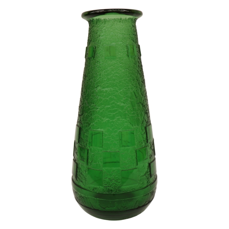 Daum Nancy 14" Green Art Glass Vase