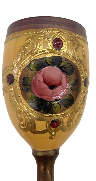 Four Murano 'Tre Fuochi' Cordial Goblets
