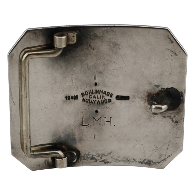 Edward Bohlin Sterling 10K Ruby Shield Belt Buckle