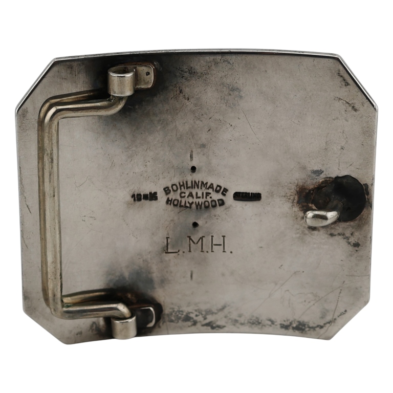 Edward Bohlin Sterling 10K Ruby Shield Belt Buckle