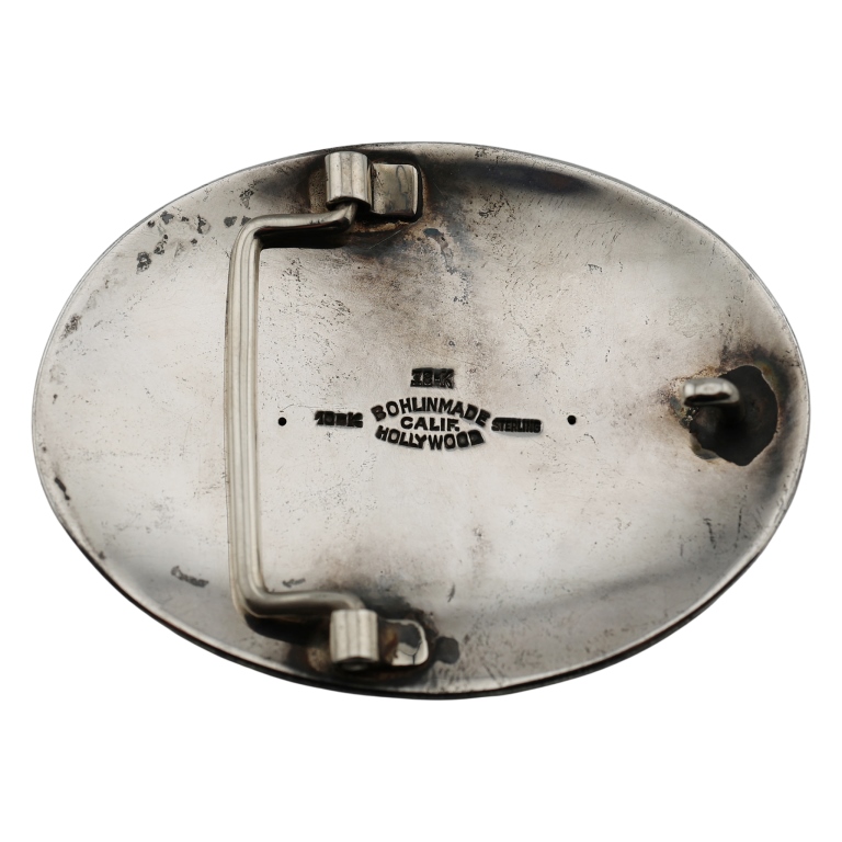 Edward Bohlin Sterling 18K 10K Oval Belt Buckle