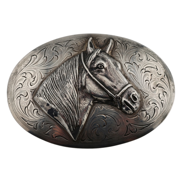 Edward Bohlin Sterling Horse Head Belt Buckle