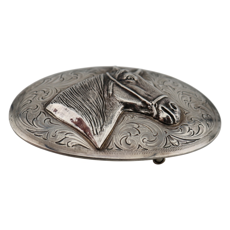Edward Bohlin Sterling Horse Head Belt Buckle