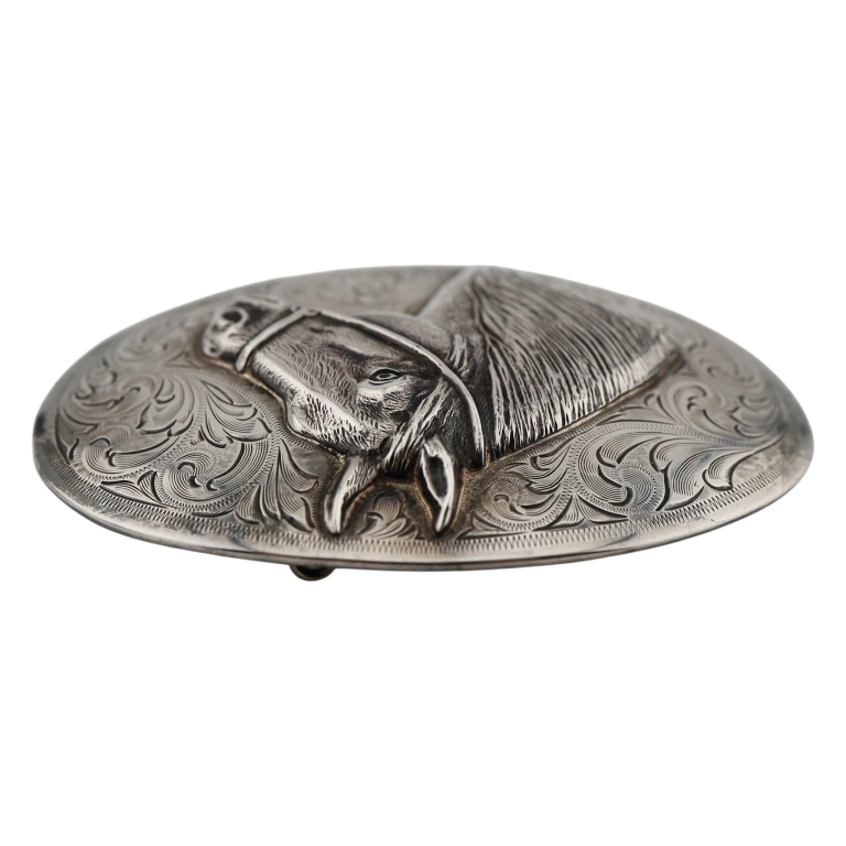 Edward Bohlin Sterling Horse Head Belt Buckle