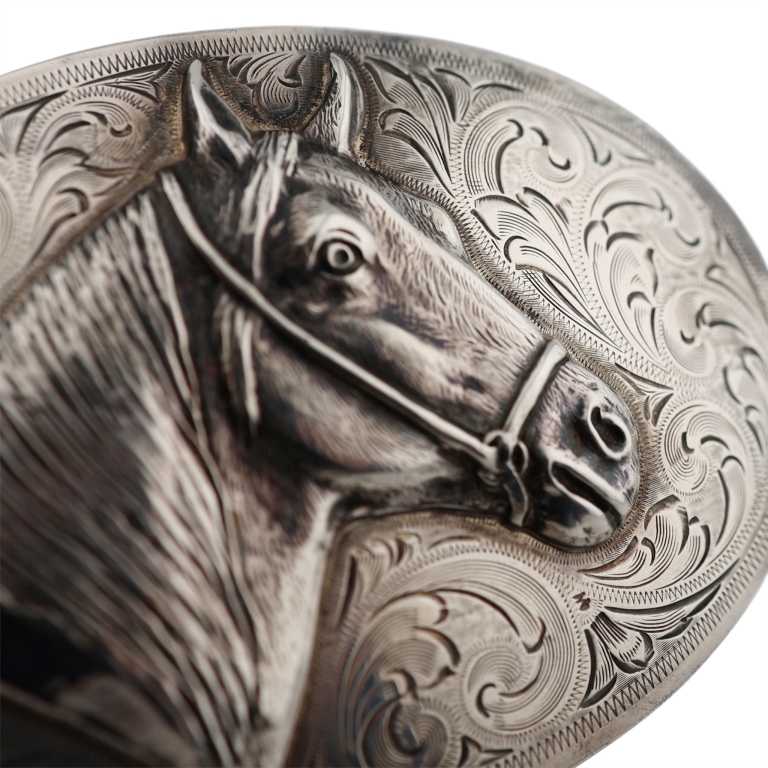 Edward Bohlin Sterling Horse Head Belt Buckle
