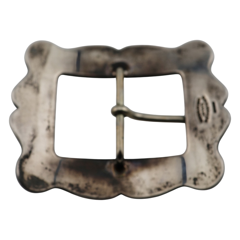 Edward Bohlin Sterling Hand Chased Belt Buckle