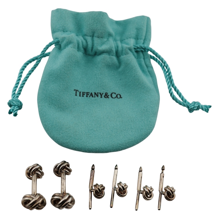 Tiffany & Co. Sterling Tuxedo Cufflink Stud Set