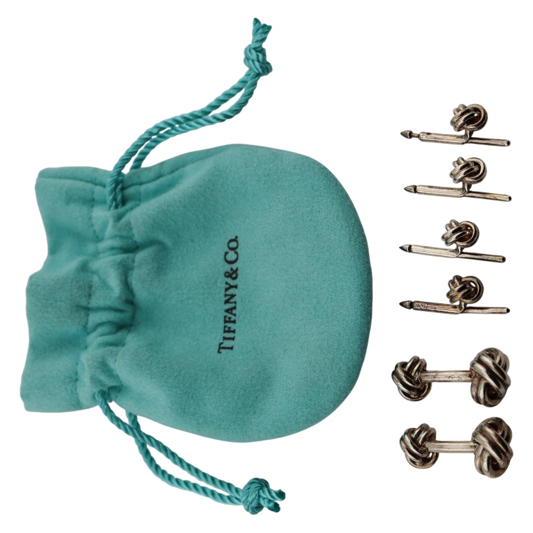 Tiffany & Co. Sterling Tuxedo Cufflink Stud Set