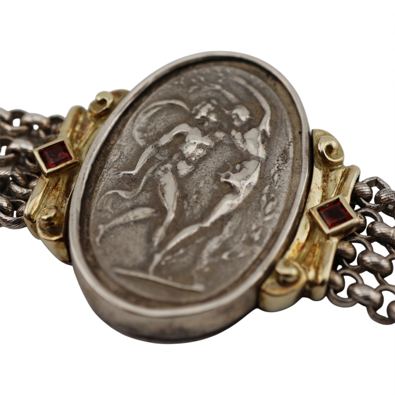 Seidengang Sterling 18K Roman Bas Relief Bracelet