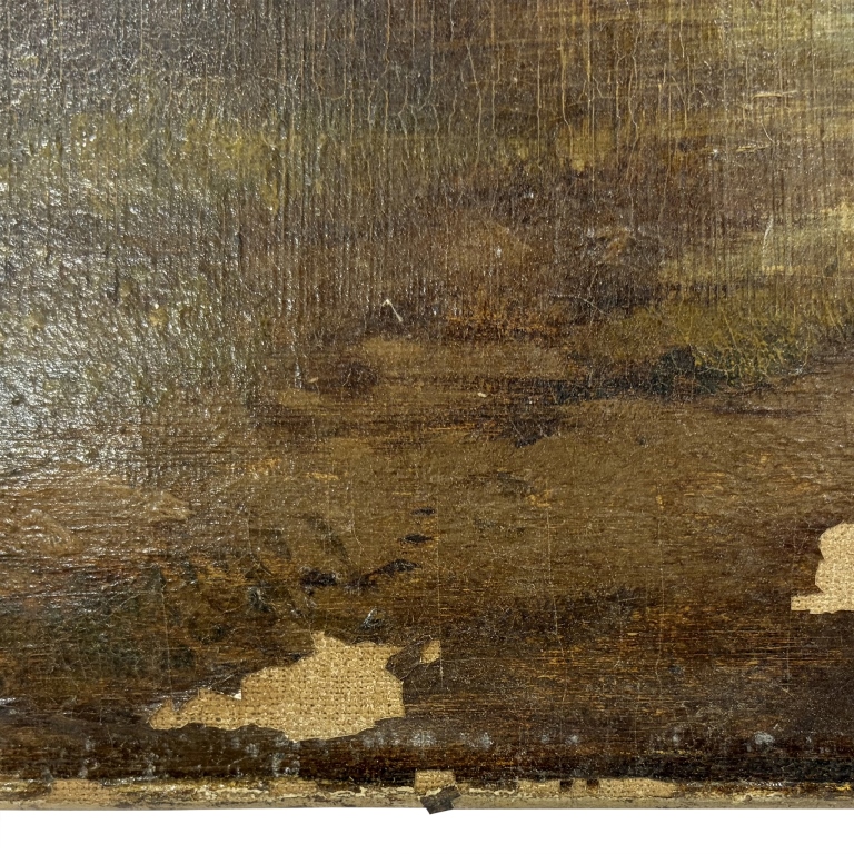 Antique British School Landscape Oil Painting