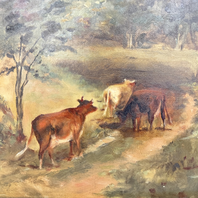 19th C Pastoral Landscape Oil Painting