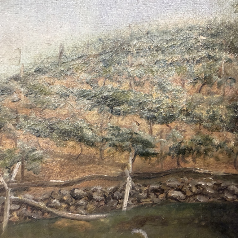 Signed 19th C Pastoral Landscape Oil Painting