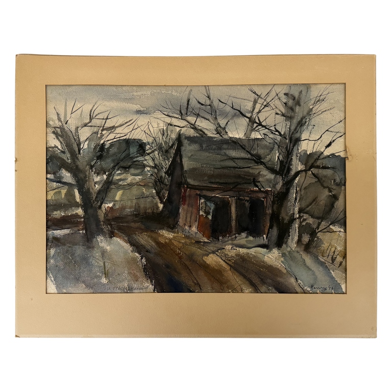 Henry Roddiss - Winter Landscape Watercolor