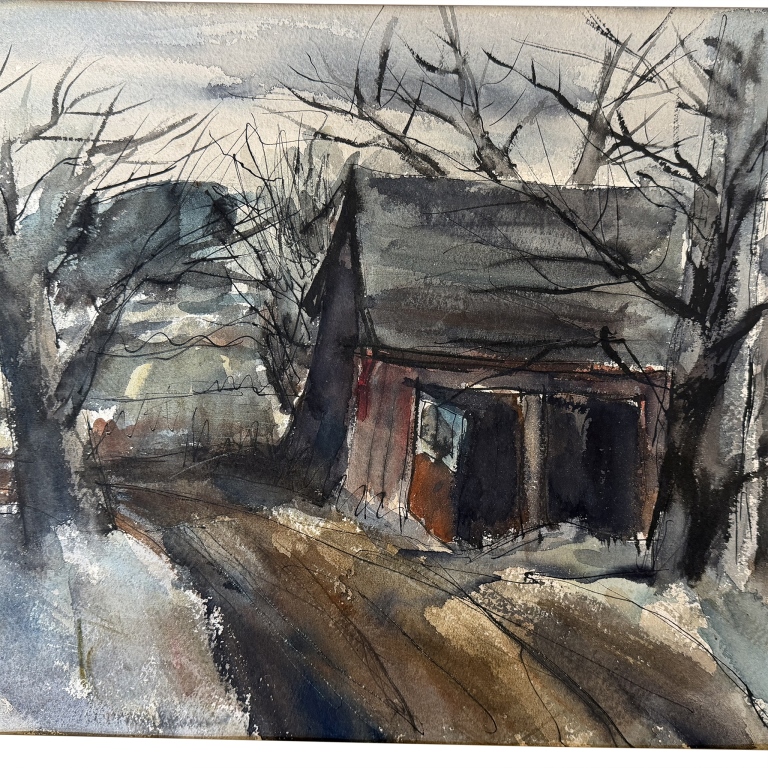 Henry Roddiss - Winter Landscape Watercolor