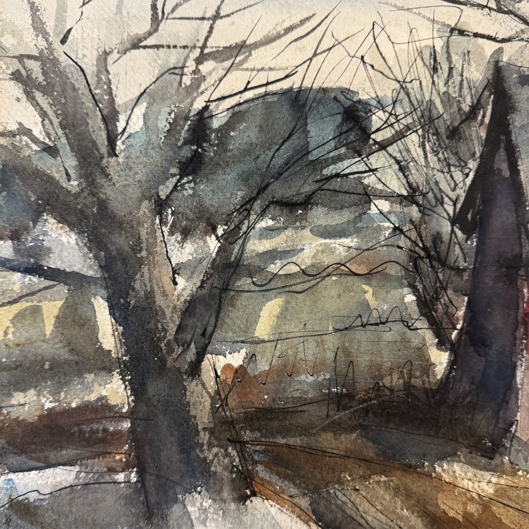 Henry Roddiss - Winter Landscape Watercolor