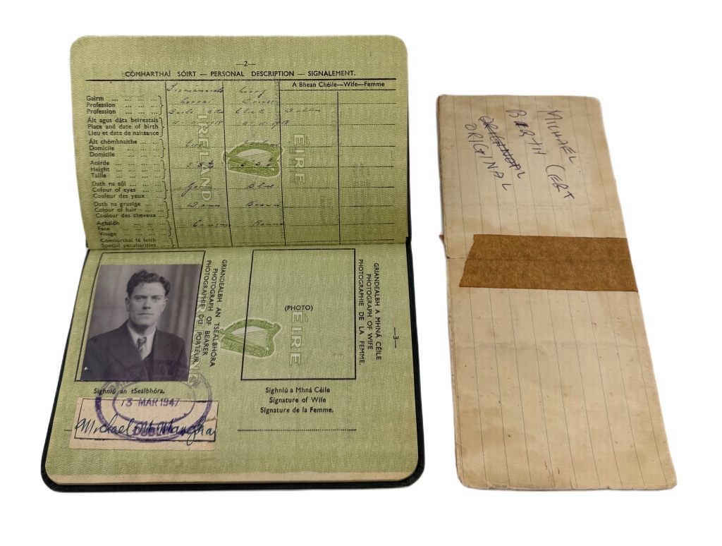 20th c. Irish & US Passports / Emigration Docs