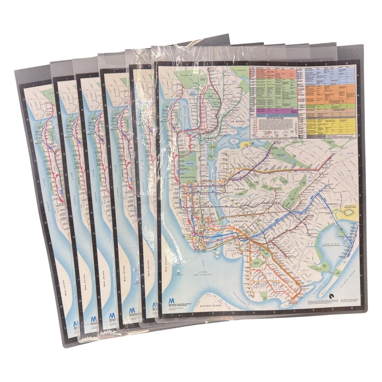 Vintage MTA New York City Laminated Subway Maps