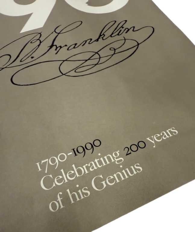 Artist Signed Paul Rand '90 B. Franklin IBM Poster