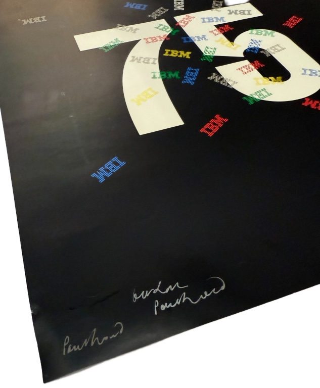 Signed Paul Rand IBM 75 Lithograph Poster