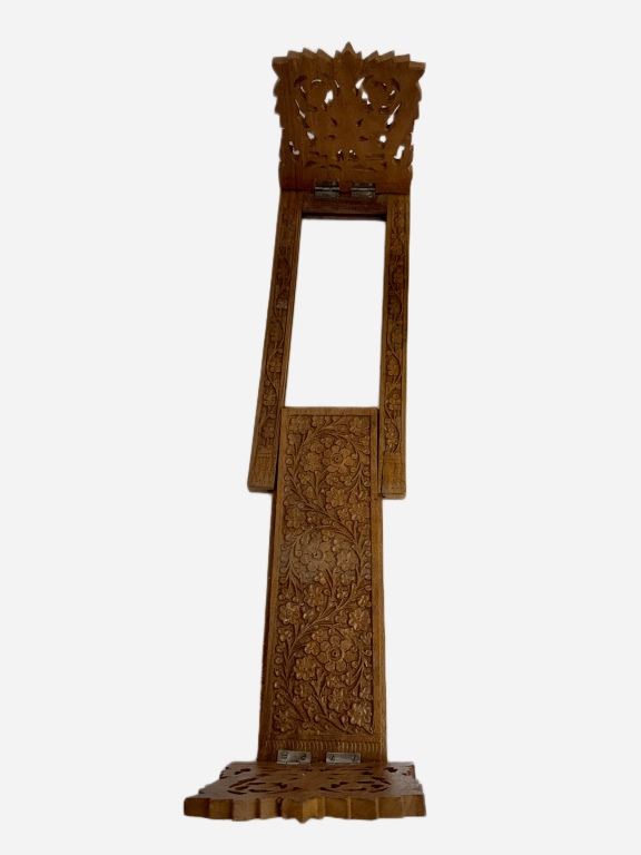 Indian Hand-Carved Teak Expandable Book Slide