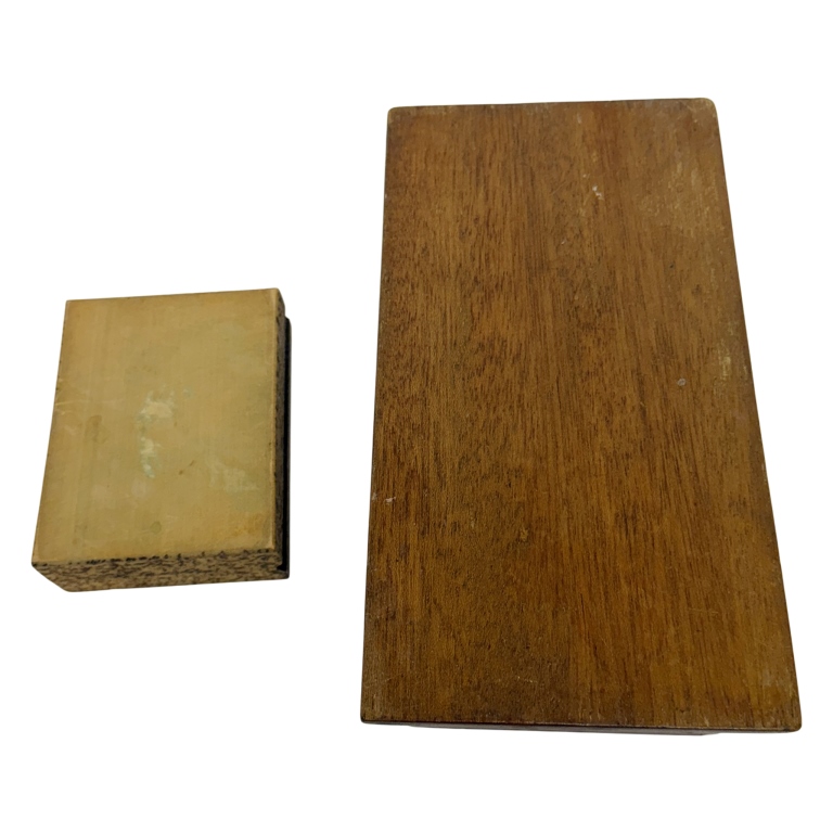 Art Deco Pyrography & Marquetry Wooden Boxes