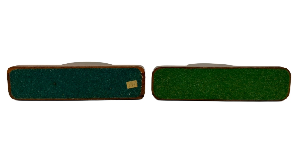 Pair of MCM Horse & Duck Marquetry Coaster Sets