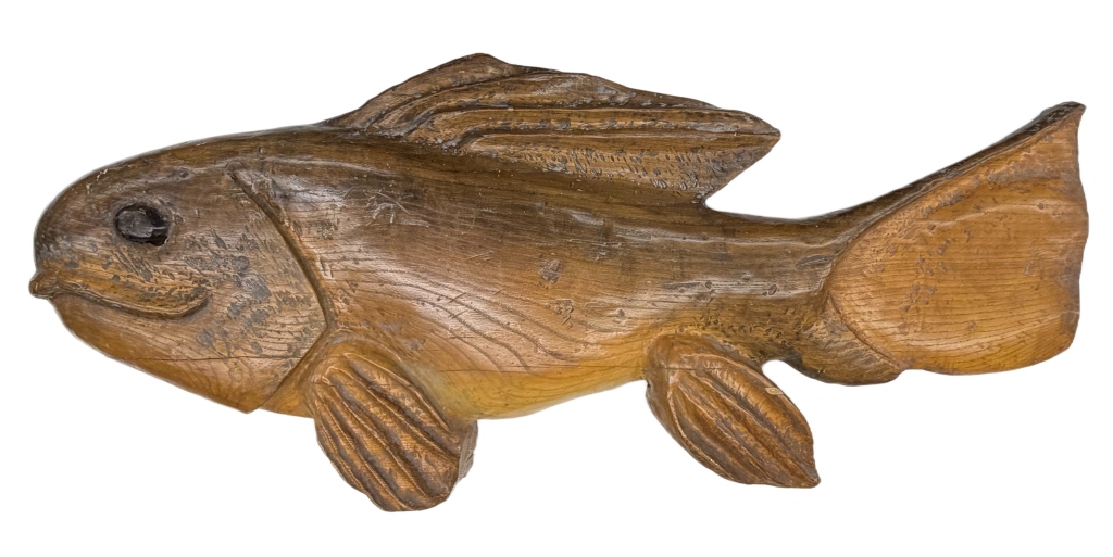 J. Brownell - Large Hand-Carved Fish Effigy