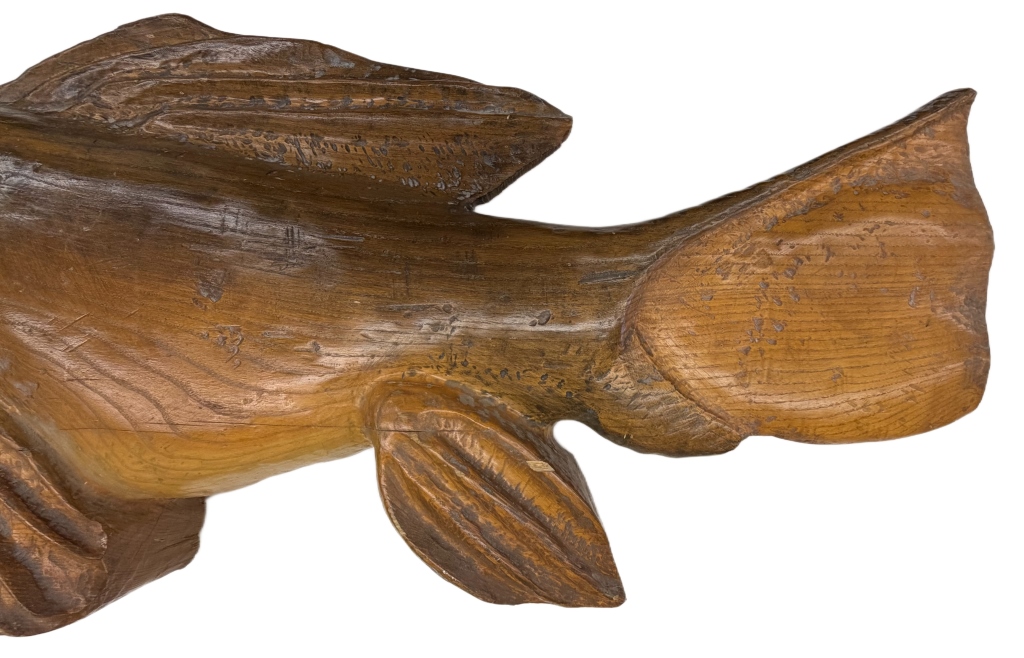 J. Brownell - Large Hand-Carved Fish Effigy