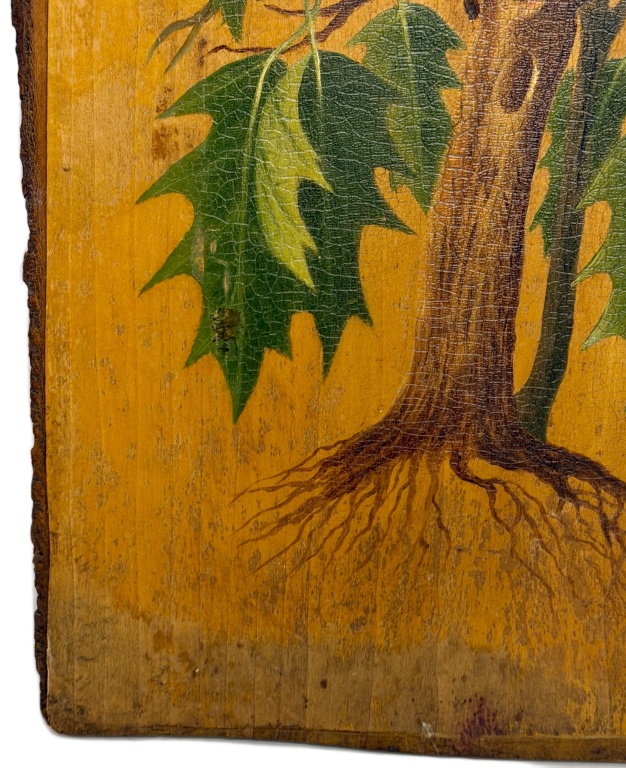 American Folk Art Hand-Painted Wooden Plaque