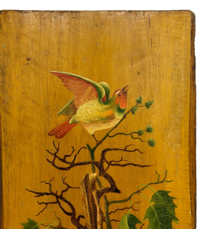 American Folk Art Hand-Painted Wooden Plaque