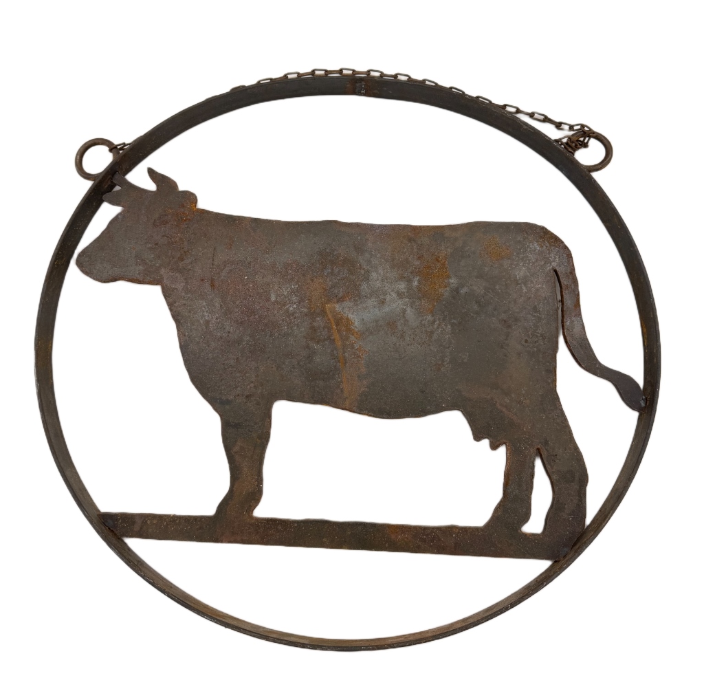 Vintage Iron Cow Farm / Barn Display Sign