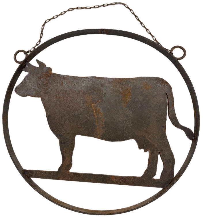 Vintage Iron Cow Farm / Barn Display Sign