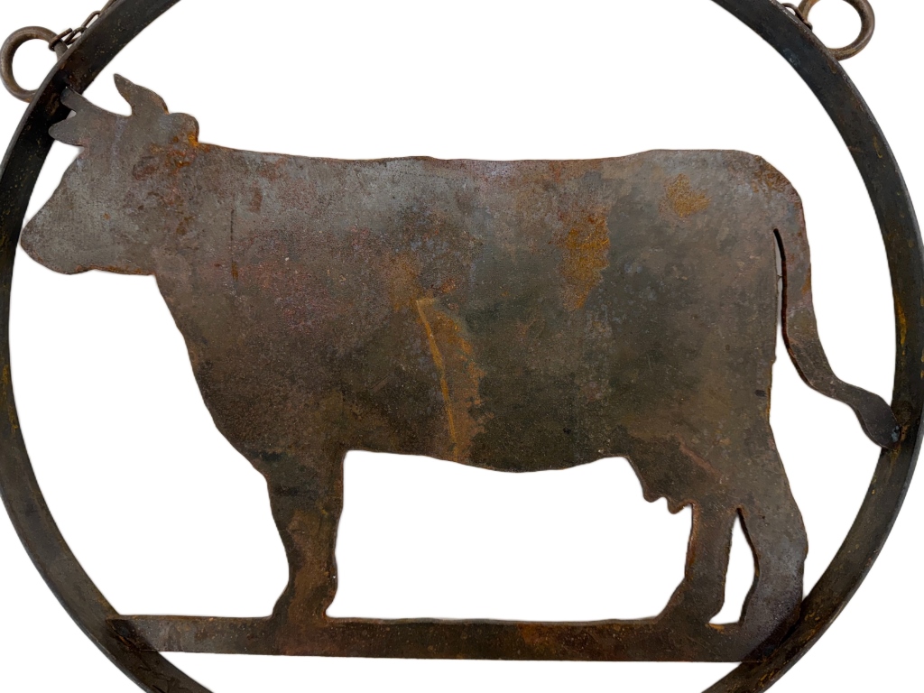 Vintage Iron Cow Farm / Barn Display Sign