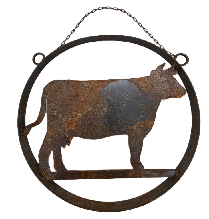 Vintage Iron Cow Farm / Barn Display Sign