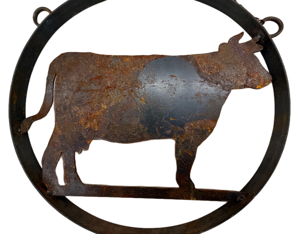 Vintage Iron Cow Farm / Barn Display Sign