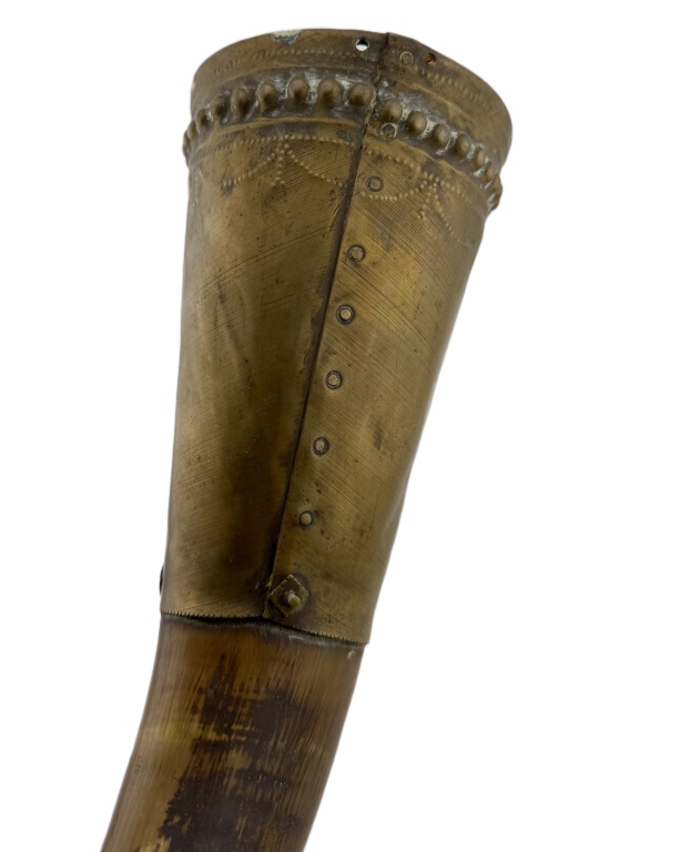 Antique Bovine Blowing & Powder Horns