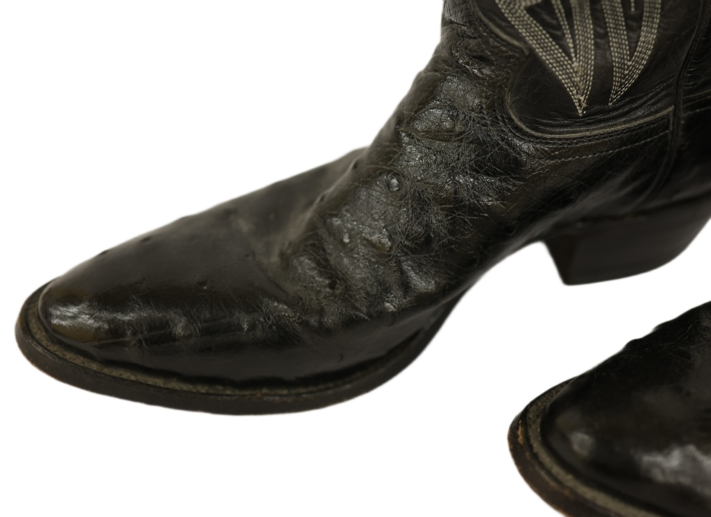 Justin Smooth Ostrich Leather Cowboy Boots 9 1/2