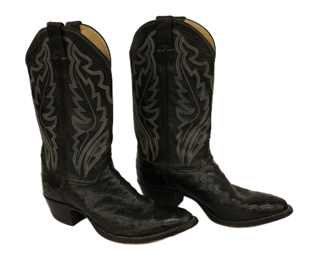 Justin Smooth Ostrich Leather Cowboy Boots 9 1/2