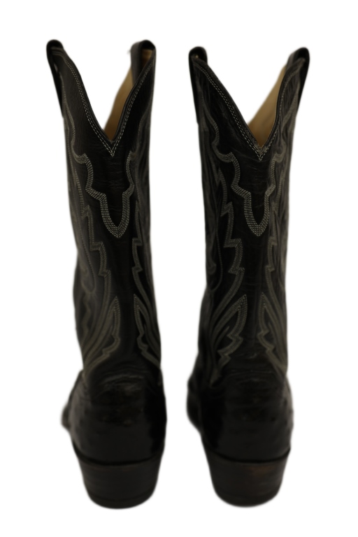 Justin Smooth Ostrich Leather Cowboy Boots 9 1/2