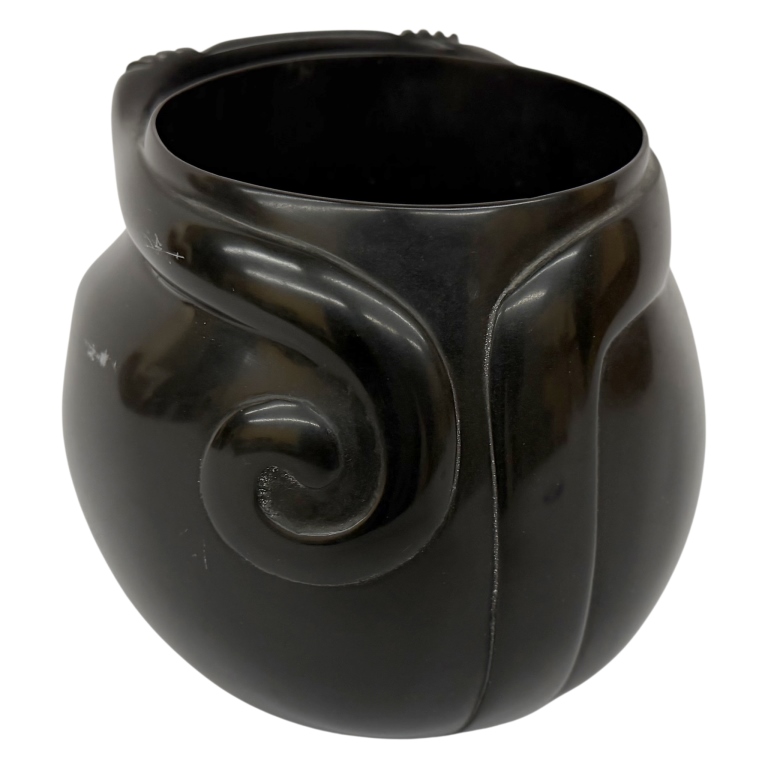 Aztec Style Black Obsidian Monkey Vessel Replica
