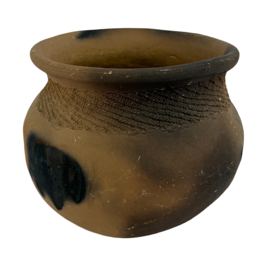 Handcrafted Earthenware Smoke-Fired Finish Vessel
